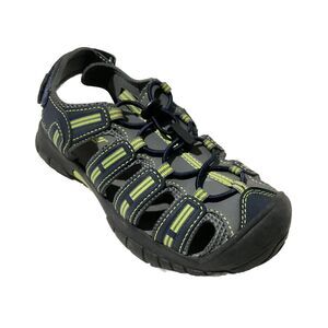 Khombu Sandals Kids Size 2 Gray Green Accents Dillon Breathable Closed Toe